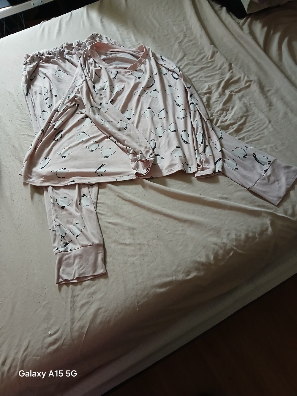 Light Pink Printed Long-Sleeve Women's Pajama Set